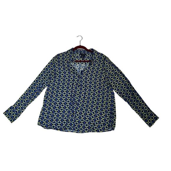 Rachel by Rachel Roy Button-Up Shirt Women's L Multicolor Geometric Long Sleeve - Picture 4 of 5